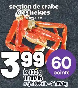 Metro SECTION DE CRABE DES NEIGES offer