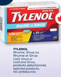 Familiprix TYLENOL, Cold, Sinus or Cold and Sinus, selected products, 40 units offer