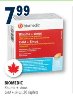 Familiprix BIOMEDIC, Rhume + sinus Cold + sinus, 20 caplets offer