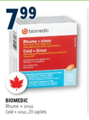 Familiprix BIOMEDIC, Rhume + sinus Cold + sinus, 20 caplets offer