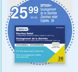 Uniprix OPTION+ Soulagement de la diarrhée/Diarrhea relief Caplets offer