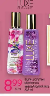 Uniprix LUXE Bruines parfumées sélectionnées/Selected fragrant mists offer