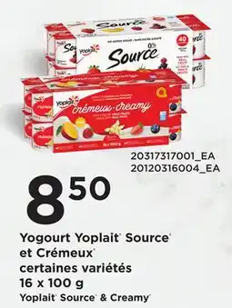 Provigo YOPLAIT SOURCE & CREAMY 16 X 100 G offer