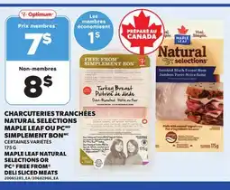 Provigo MAPLE LEAF NATURAL SELECTIONS OR PC FREE FROM DELI SLICED MEATS offer