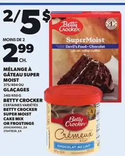 Provigo BETTY CROCKER SUPER MOIST CAKE MIX, 375/404 OR FROSTINGS, 340/450 G offer