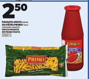 Provigo UNICO PASSATA OR PRIMO PASTA offer