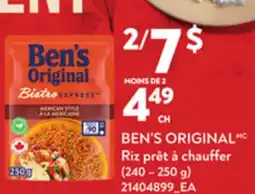 Provigo BEN'S ORIGINAL RIZ PRÊT À CHAUFFER, 240 – 250 G offer