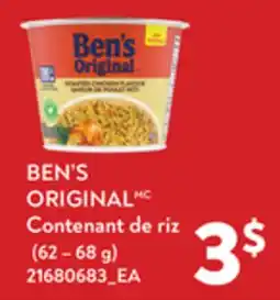 Provigo BEN'S ORIGINAL CONTENANT DE RIZ 62–68 G offer