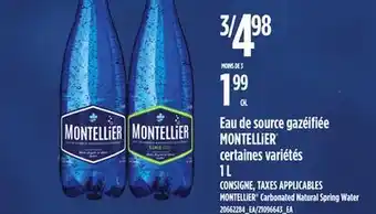 Provigo MONTELLIER CARBONATED NATURAL SPRING WATER, 1 L offer