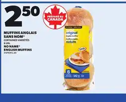 Provigo NO NAME ENGLISH MUFFINS, 6 UN offer