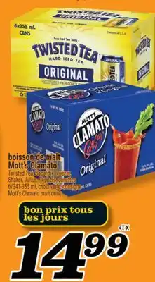 Marché Richelieu BOISSON DE MALT MOTT'S CLAMATO | MOTT'S CLAMATO MALT DRINK offer