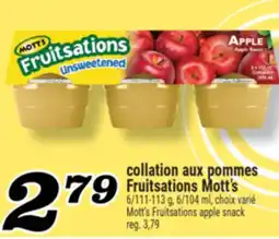 Marché Richelieu COLLATION AUX POMMES FRUITSATIONS MOTT'S | MOTT'S FRUITSATIONS APPLE SNACK offer