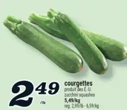 Marché Richelieu COURGETTES | ZUCCHINI SQUASHES offer