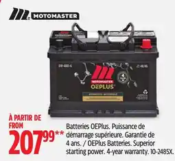 Canadian Tire Motomaster OEPlus Batteries. Superior starting power offer