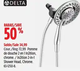 Canadian Tire Delta In2ition 2-in-1 Shower Head, Chrome offer
