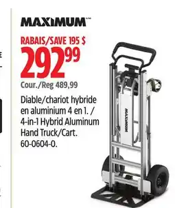Canadian Tire MAXIMUM 4-in-1 Hybrid Aluminum Hand Truck/Cart offer