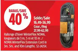 Canadian Tire NOMA WinterFlex Extension Cord in 3m, 5m, and 10m Lengths offer
