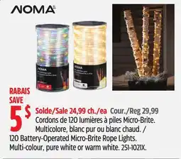 Canadian Tire NOMA 120 Battery-Operated Micro-Brite Rope Lights offer