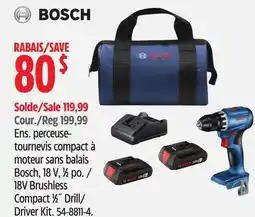 Canadian Tire Bosch 18V Brushless Compact 1β2Λ Drill/ Driver Kit offer