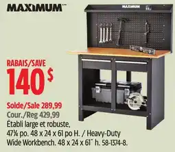 Canadian Tire MAXIMUM Heavy-Duty Wide Workbench offer
