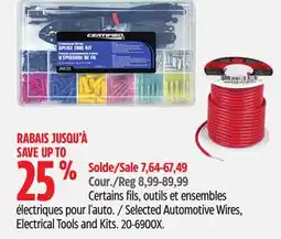 Canadian Tire Selected Automotive Wires, Electrical Tools and Kits offer