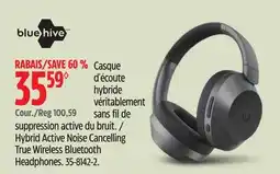Canadian Tire bluehive Hybrid Active Noise Cancelling True Wireless Bluetooth Headphones offer