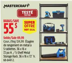 Canadian Tire Mastercraft 5-Shelf Metal Storage Rack offer