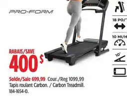 Canadian Tire PRO-FORM Carbon Treadmill offer