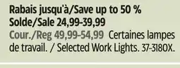 Canadian Tire Motomaster Selected Work Lights offer