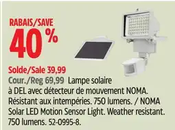 Canadian Tire NOMA Solar LED Motion Sensor Light offer