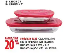 Canadian Tire Anchor Hocking 4-Pc Bake-and-Keep Set with Lids offer