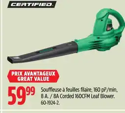 Canadian Tire Certified 8A Corded 160CFM Leaf Blower offer