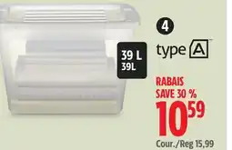 Canadian Tire TYPE A Storage Tote offer