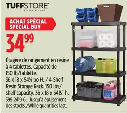 Canadian Tire TuffStore 4-Shelf Resin Storage Rack offer