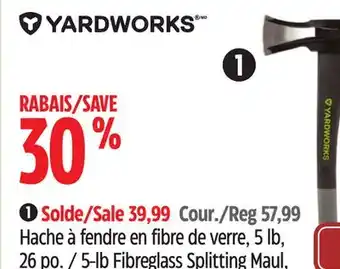 Canadian Tire Yardworks 5-lb Fibreglass Splitting Maul 26 offer