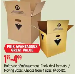 Canadian Tire Moving Boxes. Choose from 4 sizes offer