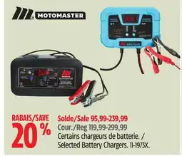 Canadian Tire MOTOMASTER Selected Battery Chargers offer