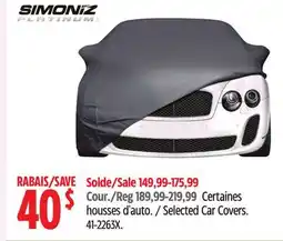 Canadian Tire SIMONIZ Selected Car Covers offer