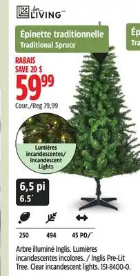 Canadian Tire For Living Inglis Pre-Lit Tree offer