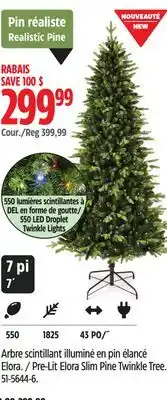Canadian Tire Noma Pre-Lit Elora Slim Pine Twinkle Tree offer