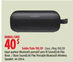 Canadian Tire Bose SoundLink Flex Portable Bluetooth Wireless Speaker offer