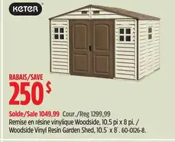 Canadian Tire KETER Woodside Vinyl Resin Garden Shed offer
