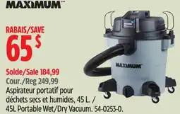Canadian Tire MAXIMUM 45L Portable Wet/Dry Vacuum offer