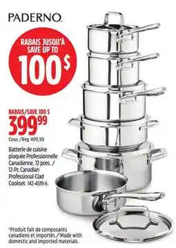 Canadian Tire PADERNO 12-Pc Canadian Professional Clad Cookset offer