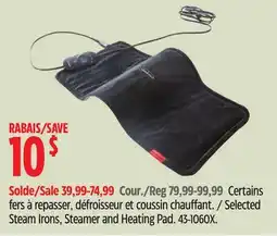 Canadian Tire Hamilton Beach Selected Steam Irons Steamer and Heating Pad offer