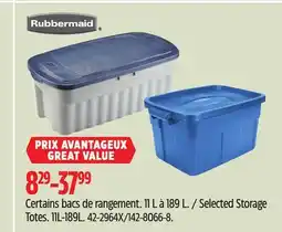 Canadian Tire Rubbermaid Selected Storage Totes offer