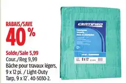Canadian Tire Certified Light-Duty Tarp, 9 x 12´ offer