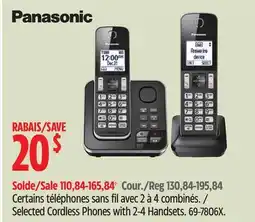 Canadian Tire Panasonic Selected Cordless Phones with 2-4 Handsets offer