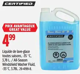 Canadian Tire Certified Windshield Washer Fluid offer