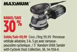 Canadian Tire Maximum 5˝ Random Orbit Sander with Cyclonic Dust Collection, 3A offer